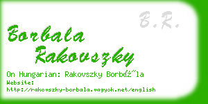 borbala rakovszky business card